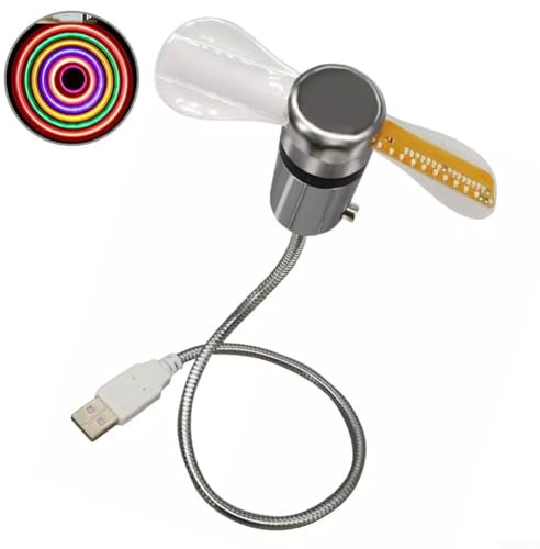 LED-Uhrenventilator, USB-Uhr-Ventilator, praktischer, persönlicher praktischer Multifunktions-Ventilator für PC, Laptop, Notebook, Desktop (Uhr)