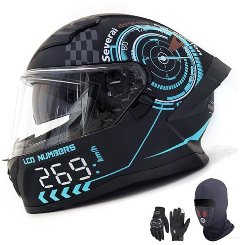 Modularer Helm Motorradhelm Herren Damen Klapphelm Jethelm mit Kinnschutz Integralhelm Scooter Roller Helm Helm Motorrad mit ECE DOT Zertifizierung 10,L59-60CM