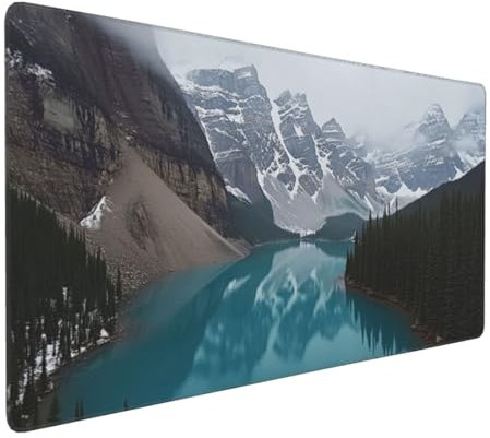 Gaming Mauspad XXL Schneeberg Mousepad 1000x500x4mm See Verlängertes Mauspad Schreibtischauflage,Genähte Kanten Mauspad,Verbessert Präzision Geschwindigkeit Wasserdicht Geeignet für Büro und Spiele