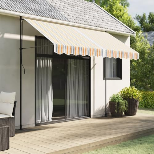 Gecheer Tessuto di Ricambio per Tenda da Sole, Resistente ai Raggi UV e all'Acqua, 280 x 245 cm, in Poliestere con Rivestimento PU, Multicolore, per Giardino Esterno