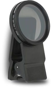 LZHSWM Filtre d'objectif de téléphone Portable 37mm 52mm adapté aux Smartphones ND Filtre Variable ND2-400 avec Filtre ND à Clipser(37mm,Soft Light and Clip)