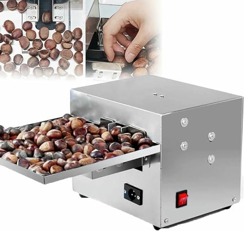 GFXYQPDNV Trituratore Commerciale in Acciaio Inox 60W, Tritacarne Automatico, Tritacarne Commerciale 15-25kg/h, Adatto per Castagne di Varie Dimensioni
