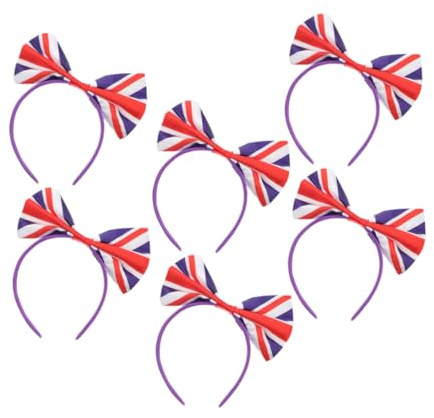 VALICLUD 6pièces Bandeaux à Nœud Drapeau Britannique Serre-tête pour Cheveux Accessoires pour Sports et Festivals