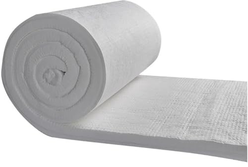 Couverture en Fibre, Tapis Isolant Ignifuge Haute température, idéal pour déflecteur de poêle à Bois, cheminées, Fours, forges, Fours à Pizza(100x61x3cm)