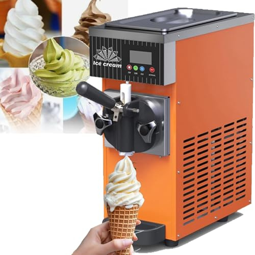 Machine à GlaçOns Italienne, Machine à GranitéS, Machine à Boissons GlacéEs Et SorbetièRe, Rendement De 4 à 5 Kg/H, Machine à GlaçOns Italienne, Avec RéServoir De 2,5 L Et Cylindre De 1 L Orange