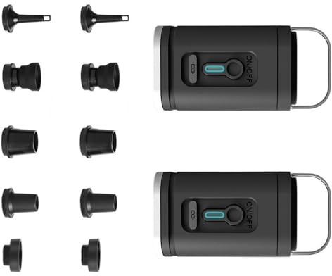 Pompe ad aria compatte alimentate tramite USB, con 5 ugelli, luce LED integrata, adatte per letti gonfiabili e piscine, lettini gonfiabili, attrezzi da campeggio, gonfiaggio rapido, pompe ad aria