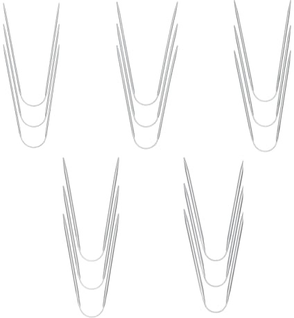 15 Stück Edelstahl Rundstricknadeln, 2mm/2.5mm/3mm/3.5mm/4mm Rundstricknadeln Set Knitting Needles Stricknadel Doppelkopf Mini Stricknadel Rundnadeln zum Stricken für Socken Handschuhe Mützen