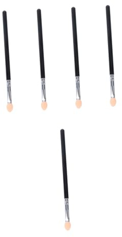 Veemoon 5pcs Dual Color Eyeshadow Brush Kit for Women and Latex Sponge Oval Tips Portable Eye Shadow Applicator for Travel Parties Weddings Daily Makeup Use
