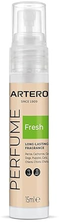 Artero perfume para perros y gatos 15 ml. Perfume en spray para mascotas. Con un efecto prolongado en el tiempo que acompaña a nuestro perro durante días (FRESH)