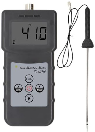 Misuratore di umidità del terreno PMS710, analizzatore di umidità del terreno 0-50%, strumento sensore Plater for sabbia di fiume, igrometro del terreno Letture precise