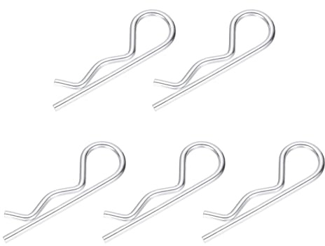 QUARKZMAN 5 Piezas De Pasador De Enganche Resistente Clips R (M5 X 100 Mm) - Pasadores De Seguridad De Alambre Con Resorte Para Remolques Cortacéspedes Carros Camiones