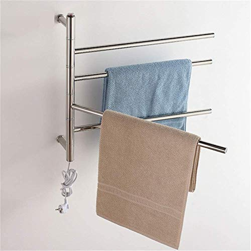JIIPOREGJ Heated Towel Rail Bathroom Wall Heater Towel Warmer Rotatable Wall Mounted Stainless Steel Electric Bathroom Radiator/Bathroom Towel Bar/Towel Warmer 9007