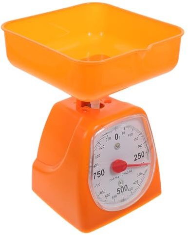 KOMBIUDA Bilancia Meccanica da Cucina 1kg e 2kg Portatile in Plastico Quadrante per Esperimenti Didattici Colore Casuale