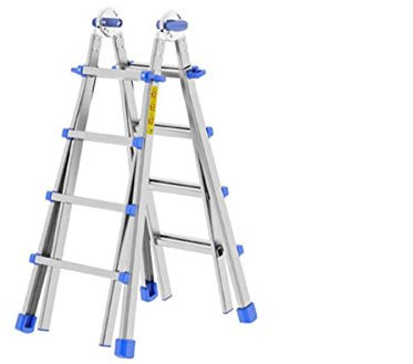 Scala telescopica in alluminio 4+4 scalini 4+5 gradini 5+5 5+6 6+6 gradini (5+5)