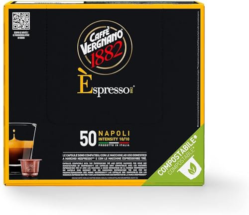 Caffè Vergnano 1882 - Èspresso Capsules Café Compatibles Nespresso, Napoli - Pack de 50 Capsules