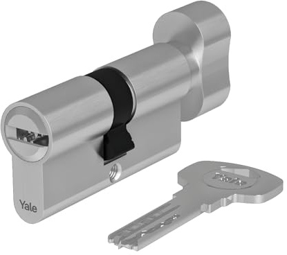 Yale Europrofil Zylinder 2000 PLUS 10-2573-3030-CK-2201 Doppelzylinder 30/30K mm mit Not- und Gefahrenfunktion 10-Stift System 4 Seitenstifte über 500 000 Schließungen inkl 5 Schlüssel Satin-Nickel