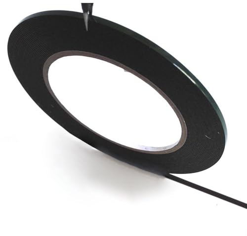 Ruban Adhésif Double Face Mousse Noire 3mm x 20m Épaisseur 0,5mm pour Réparation Mobile Écrans Composants Électroniques
