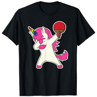 Lustig Tischtennis Dabbing Einhorn Shirt Tischtennis Spieler T-Shirt