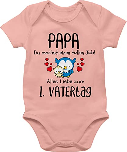 Shirtracer - Baby Body Kurzarm - Geschenk zum - 1. Vatertag - Papa du machst einen tollen Job