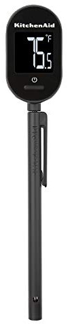 KitchenAid KQ910 Backlit Instant Read Digital Food Kitchen Grill Thermometer, Meat, and Cooking Wireless Thermometerer, Black