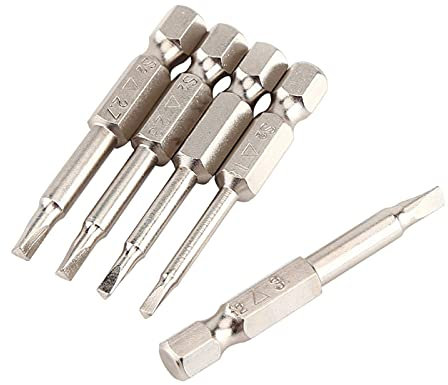 Punte per cacciavite, 5 pezzi da 50 mm 1/4punte per cacciavite triangolare con codolo esagonale, TA1.8 / TA2.0 / TA2.3 / TA2.7 / TA3.0, testa di cacciavite in acciaio legato di alta qualità S2, uten