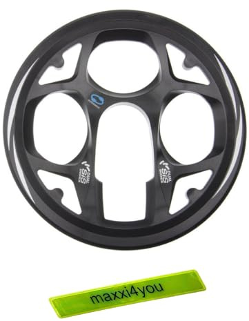 maxxi4you Shimano Kettenschutz Kettenschutzring für FC-M311 Kunststoff Schwarz 42 Zähne ohne Befestigungsschraube inkl Reflexband