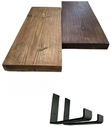 Generic Rustic Reclaimed Scaffold Board Shelf Industrial (Dark Oak, 110cm)