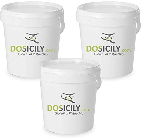 Tris Professionale di Crema DOSICILY al Pistacchio Sicilia Spalmabile al 40% -Per Dolci E Ricette Al Pistacchio Da 1kg-Fornitura per Pasticceria professionale in Offerta