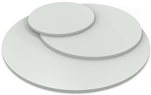 AUPROTEC Tischplatte 19mm rund Ø 800 mm grau Holzplatte melaminharzbeschichtet Spanplatte mit Umleimer ABS Kante Auswahl: 80 cm