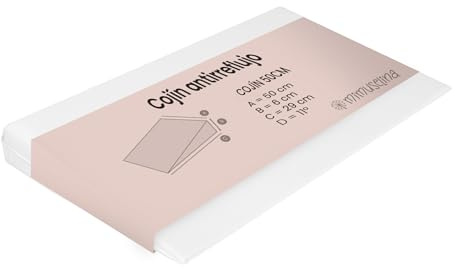 MIMUSELINA Keilkissen zum Aufrichten und zur Vermeidung von Reflux und Koliken - Anti-Reflux-Kissen für Erwachsene oder Schwangere, Wasserdicht und Plastifiziert | Rechteckig - 50 x 29 x 6 cm