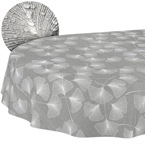 ANRO Tischdecke abwaschbar Pusteblume oval 160x140 cm Gartentischdecke | schmutz- & wasserabweisend, pflegeleicht – waschbar bei 30 °C – ideal für Garten, Terrasse & Esszimmer