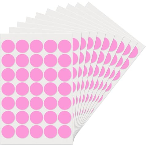 YIKIADA Rosa Runde 25 mm Punktaufkleber Selbstklebende Markierungspunkte Wasserdicht Klebepunkte Aufkleber Kleine Farbkodierung Etiketten 350 Stück