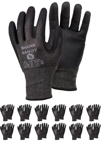 TK Gloves Shark Sandy Lot de 12 paires de gants de montage anti-coupures Taille 07