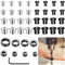 XTUDOU® 32 Pièces Centreur Tourillon, Pointe de Centrage Tourillon avec 8 Butée de Profondeur de Perçage et 1 Clé, pour Chevillage Charpenterie Menuiserie (6/8/10/12 mm)