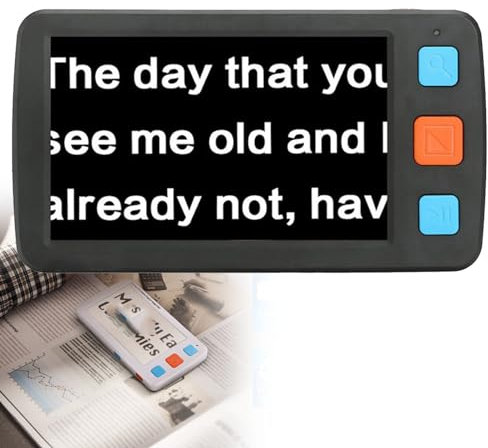 Oiyekntd Digital Lektüre für das Lesen, 4~32x Handheld tragbarer großer Lupe bieten den Betrachtungsbereich gleichmäßig beleuchtete Vergrößerungsbrillen für Hobbys, die Sich perfekt für Person,Black