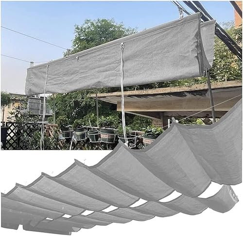 Kanduo Versenkbare Pergola-Abdeckung Einziehbares Markisendach, Pergola-Deck-Hinterhof-Wellenmarkise, Sondergrößen erhältlich, der Oben genannte Preis Gilt for 1 Quadratmeter Einziehbare Wellenmarkis