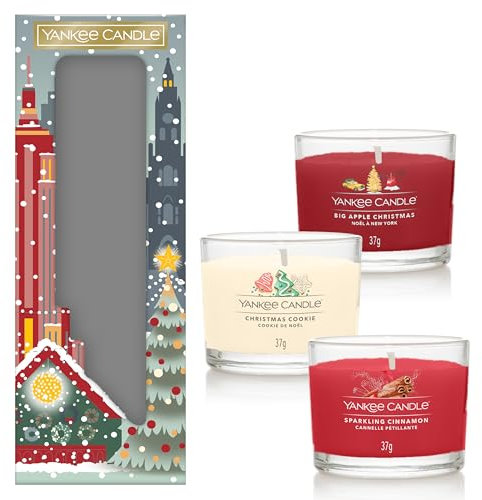 Yankee Candle Geschenkset | 3 duftende gefüllte Signature Votivkerzen | Perfekte Weihnachtseschenke für Frauen
