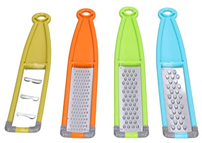 Sunicon Vegetable Zester,Kitchen Stainless Steel Food Grater,Garlic Mincer Tool and Vegetable Peeler,Cheese Grater with Handle,for Kitchen Garlic,Nutmeg,Chocolate,Fruits,Vegetables