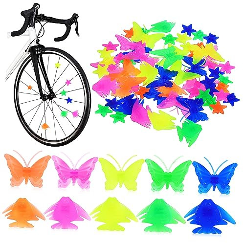 HONMEET 62stücke Fahrrad Speichen Perlen Kunststoff Clip Für Vorder Und Hinterräder Dekoration Für Junge Mädchen Jungen Mädchen