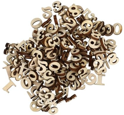 STOBOK 200 Stück Holzscheiben Zahlenmuster 15mm Natural Holzscheibe Selbstgemacht Basteldekor Scrapbooking Weihnachtsanhänger Kreatives Lernspielzeug Kinder