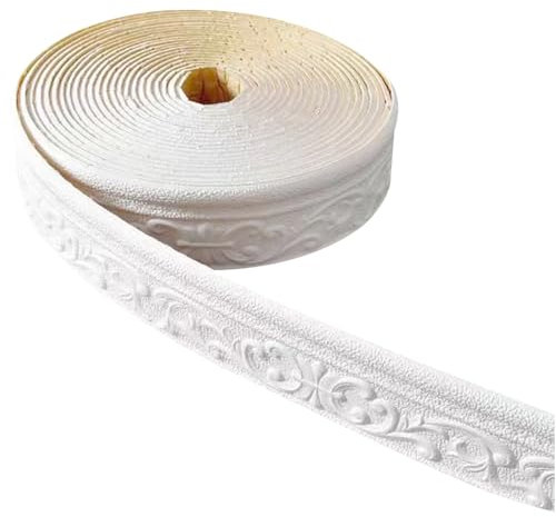 Peel & Stick Wallpaper Border,9.2m x 7.8cm ,Self-Adhesive, Waterproof Wall Moulding Kit , Protective Anti-Collision Trim for Skirting Boards, Ceilings, Mirrors, TV Backdrops , DIY Decorative Baseboard