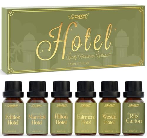 SALUBRITO Luxury Hotel Fragrance Oil Set for Diffuser, Premium Essential Oil - Inspired by Classic Hotel Scents Re-Imagined, Gift for Women and Men