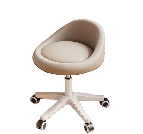 XTGDIEM Sattel-Bürostuhl, höhenverstellbar von 47–57 cm, Sattel-Rollhocker for Zahnpflege-Künstler, Metall-Salon-Sattelsitz mit 360° drehbaren PU-Rädern(Color-5)