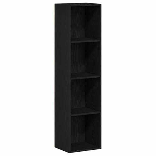 vidaXL Bokhylla svart ek 36x30x143 cm konstruerat trä, bokhylla, bokhylla, hyllenhet, förvaringsskåp, förvaringshylla, displayhylla