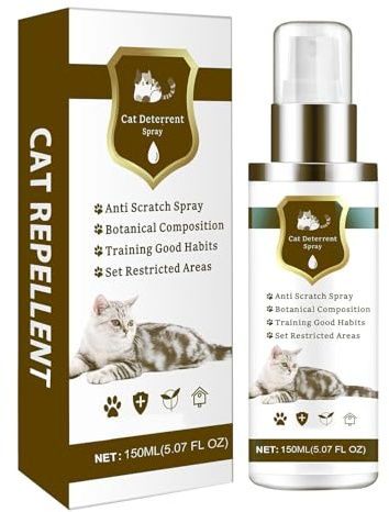 Kratzfestes Spray für Katzen – 150 ml kratzfestes Katzenkratz-Spray – für Autoreifen, Teppiche, Zuhause, Garten, Rasen, Terrasse, Hinterhof, Balkon, Weg, Hof, Pool, Terrasse, Pflanzenschutz