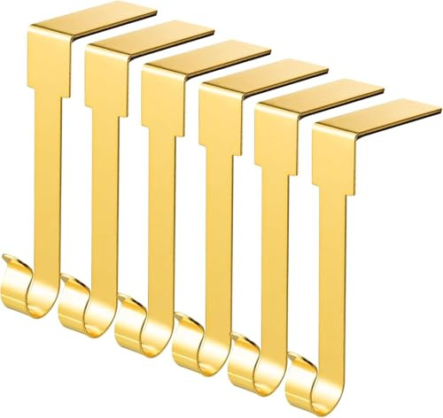 ALUNME 3 supporti quadrati dorati per calze di Natale, ganci in metallo, ganci per appendere ornamenti natalizi, ganci per ghirlande per camino, camino, scale, decorazioni per feste di Natale