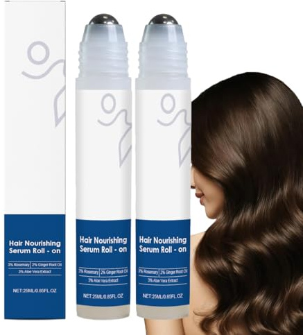 NHPY 2 flacons roll-on de sérum capillaire au romarin,3% de romarin, 3% de Redensyl et 2% d'Anagain pour réduire la chute des cheveux, prévenir leur perte et stimuler leur croissance.