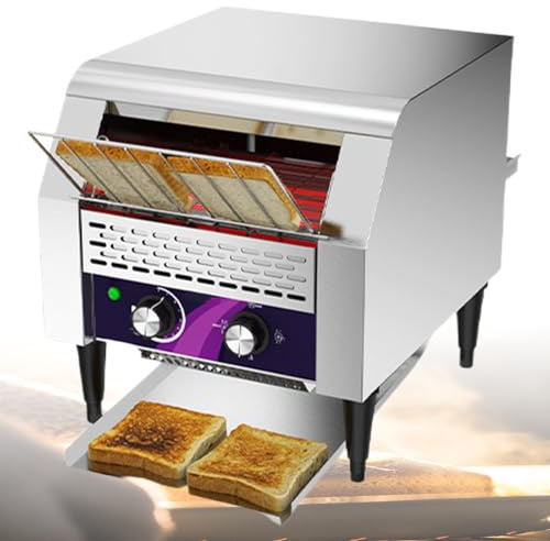 ZhlCrioxenic Tostadora Comercial, Tostadora Pan Plana, Tostadora de Pan Horizontal, Tostadora EléCtrica de Cinta Transportadora, 150/300/450 Pcs/H Horno Tostador, para Restaurante Middle