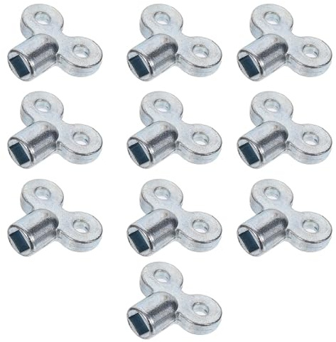 DIKACA 10pcs Zinc Alloy Radiator Bleed Keys Square Socket Wrench Plumbing Bleeder Tool for Central Heating Radiator Vent Air Valve Maintenance
