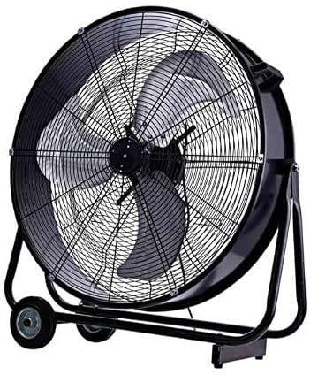 CFGURAGANOVentilatore Industriale Carrellato 82 cm URAGANO 3 Velocità Pale in Alluminio Alta Potenza 124W Inclinabile con Ruote e Maniglia Professionale per Officina Magazzino Capannone Grandi Spazi